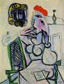 Woman Sitting in a Red Hat 1934 cubist Pablo Picasso